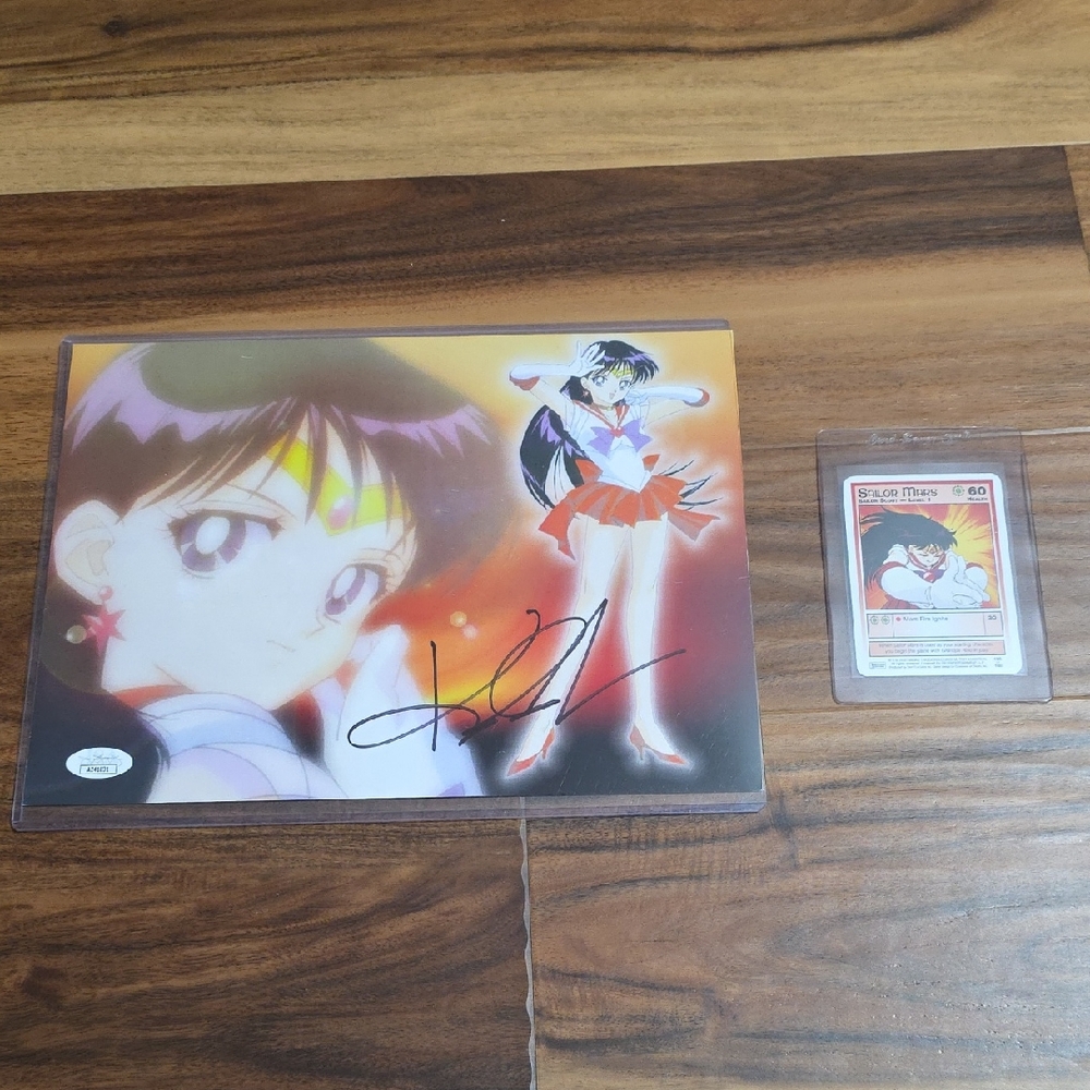 Sailor Moon Katie Griffin Signiture Collectible Trading Card Sailor Mars Set JSA